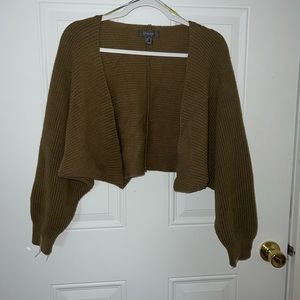 Olive green cropped cardigan